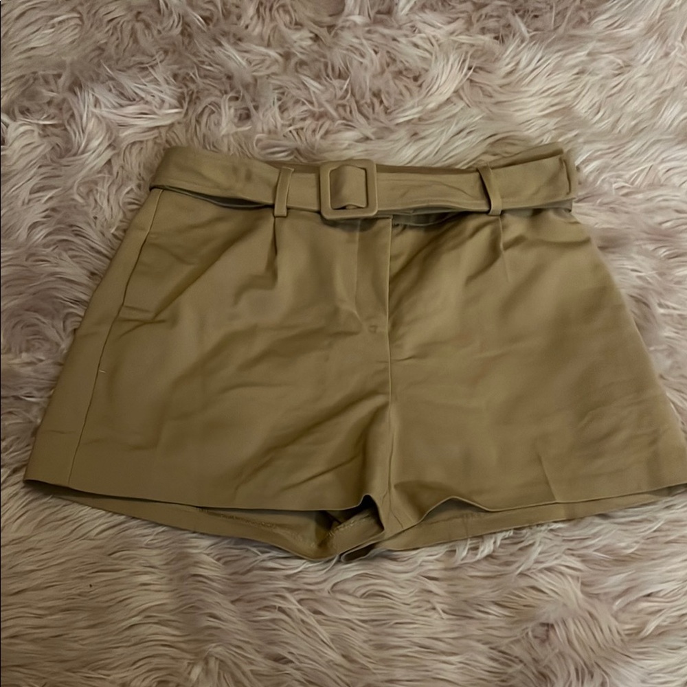 Express Tan High Waist Tailored Shorts